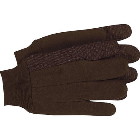 FRESH FOOT Mens Indoor & Outdoor Jersey Dotted Palm Work Gloves, Brown - Extra Large FR1676943